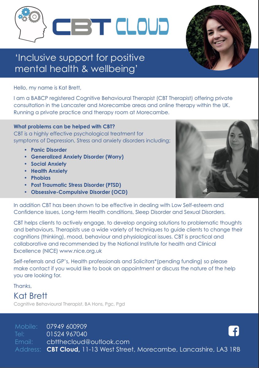 CIC_cbtcloud's tweet image. CBT Cloud is opening its new office doors on 12/11/2021. We are wanting to run mental health and well-being services to support our local community #MentalHealthMatters #mentalhealth #inclusive #morecambe