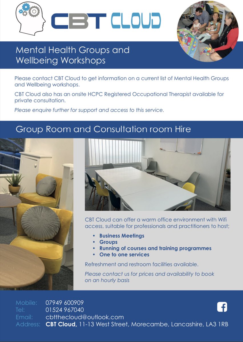 CIC_cbtcloud's tweet image. CBT Cloud is opening its new office doors on 12/11/2021. We are wanting to run mental health and well-being services to support our local community #MentalHealthMatters #mentalhealth #inclusive #morecambe