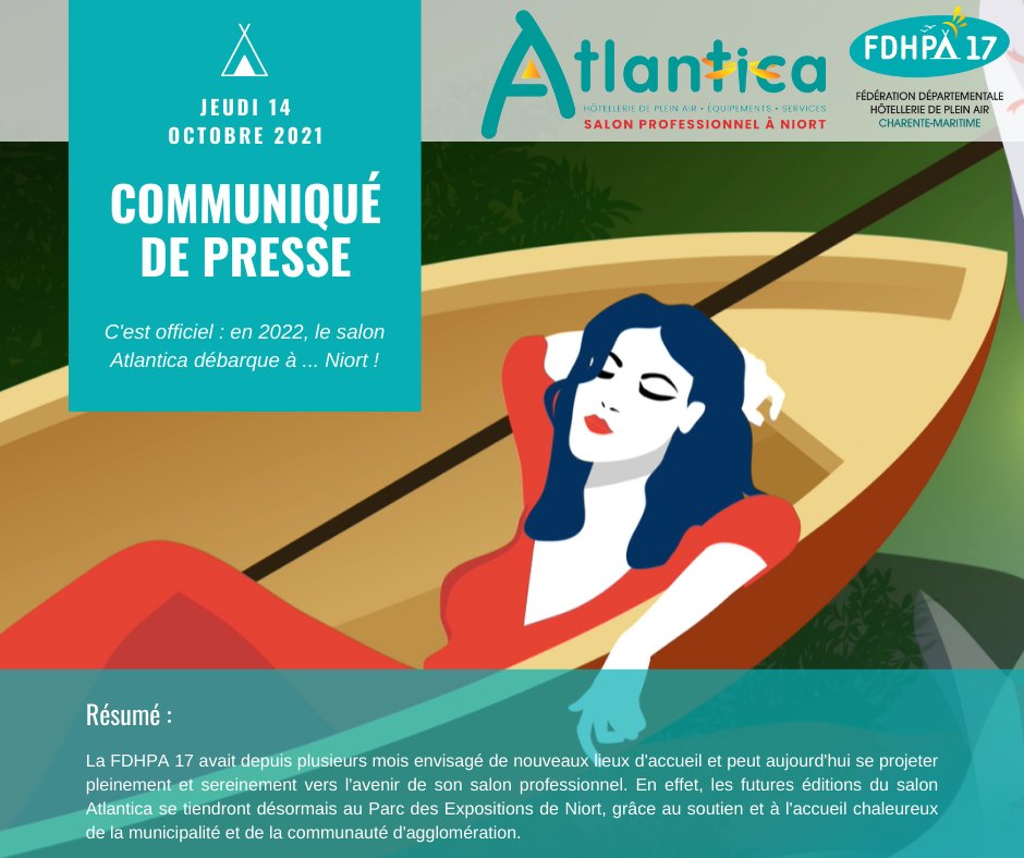 Les futures éditions du salon Atlantica se tiendront désormais au Parc des Expositions de Niort , grâce au soutien et à l'accueil chaleureux de la Ville et de l'Agglomération.
bit.ly/3mNG2sO
