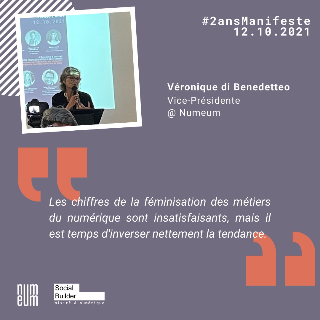 SocialBuilder's tweet photo. [#Evénement | Manifeste #ReconversionFemmesNum a 2 ans !🎉]

Hier soir nous avons fêté la reconversion de 1086 femmes depuis 2019 grâce à nos 170 signataires ! 👩‍💻✨

ici : @VeroniqueDi , Vice-Présidente @numeum_  !

#2ansManifeste https://t.co/FVOfIpS6T6