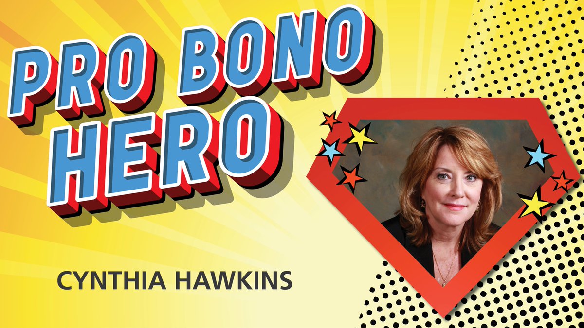 FloridaProBono's tweet photo. #ProBonoHero Cynthia Hawkins has 2 open cases with 7 children and has closed 6 cases with 11 children. She has donated 173.8 pro bono hours with @lasocba. "Cynthia is heavily engaged for the benefit of her clients," says LASOCBA. #ProBono #OnePromise https://t.co/ydFxmaRgRL