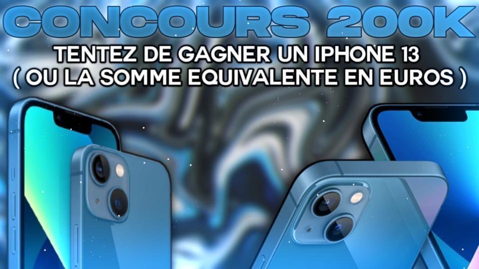 EncoreBouly's tweet image. Salut les bg, gros concours pour les 200k 🚀 

• RT + LIKE le tweet

• Follow @EncoreBouly et @BayramTus pour tenter de remporter : 

Un Iphone 13 (ou l’équivalent en €)

📅 Tirage au sort dans 3 jours

Bonne chance à tous ! 🎉🔥