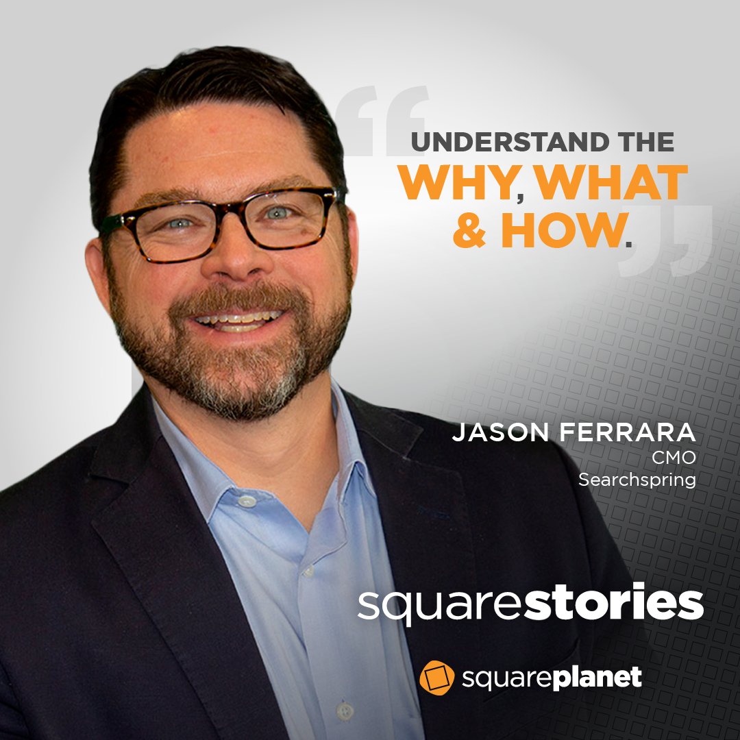 SquarePlanet's tweet image. Jason Ferrara ,  Searchspring's CMO Extraordinaire  brings simple messaging for the ecommerce retailer. 

🎧New #SquareStories #Podcast Episode. LISTEN NOW! 

ow.ly/dT4M50Gq1ws

#elevatepeople #squareplanet #leadership #sales
