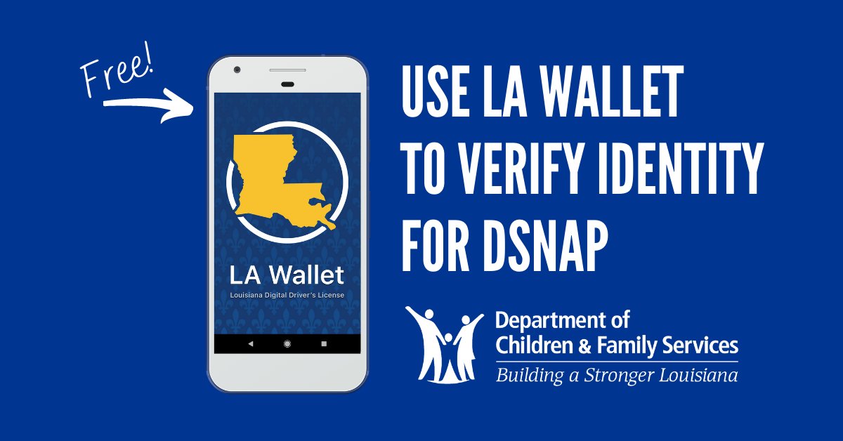 Speed up the #DSNAP application process with <a href="/la_wallet/">LA Wallet</a>. The LaHelpU customer service center can remotely verify your identity through the app. How it works - bit.ly/2EailbU