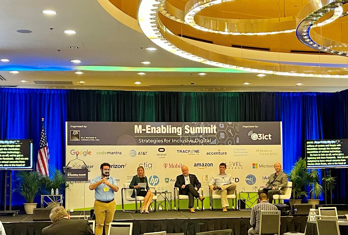 LevelAccessA11y's tweet photo. We had a great time at the M-Enabling Summit last week! From our company sponsored lunch, to the panel discussions with CEO @timsp00 and Chief Accessibility Officer @JonAvilaA11y to just meeting people at our table, it was so nice to be in person at the conference! #mEnabling21 https://t.co/4DAXkDnG00