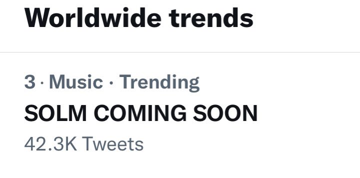 9lisa77_'s tweet photo. " SOLM COMING SOON "  is now trending #3 Worldwide 🌐

SXY GIRL 
#LISA #OZUNA #DJSNAKE
#MeganTheeStallion https://t.co/MJJ58zug9m