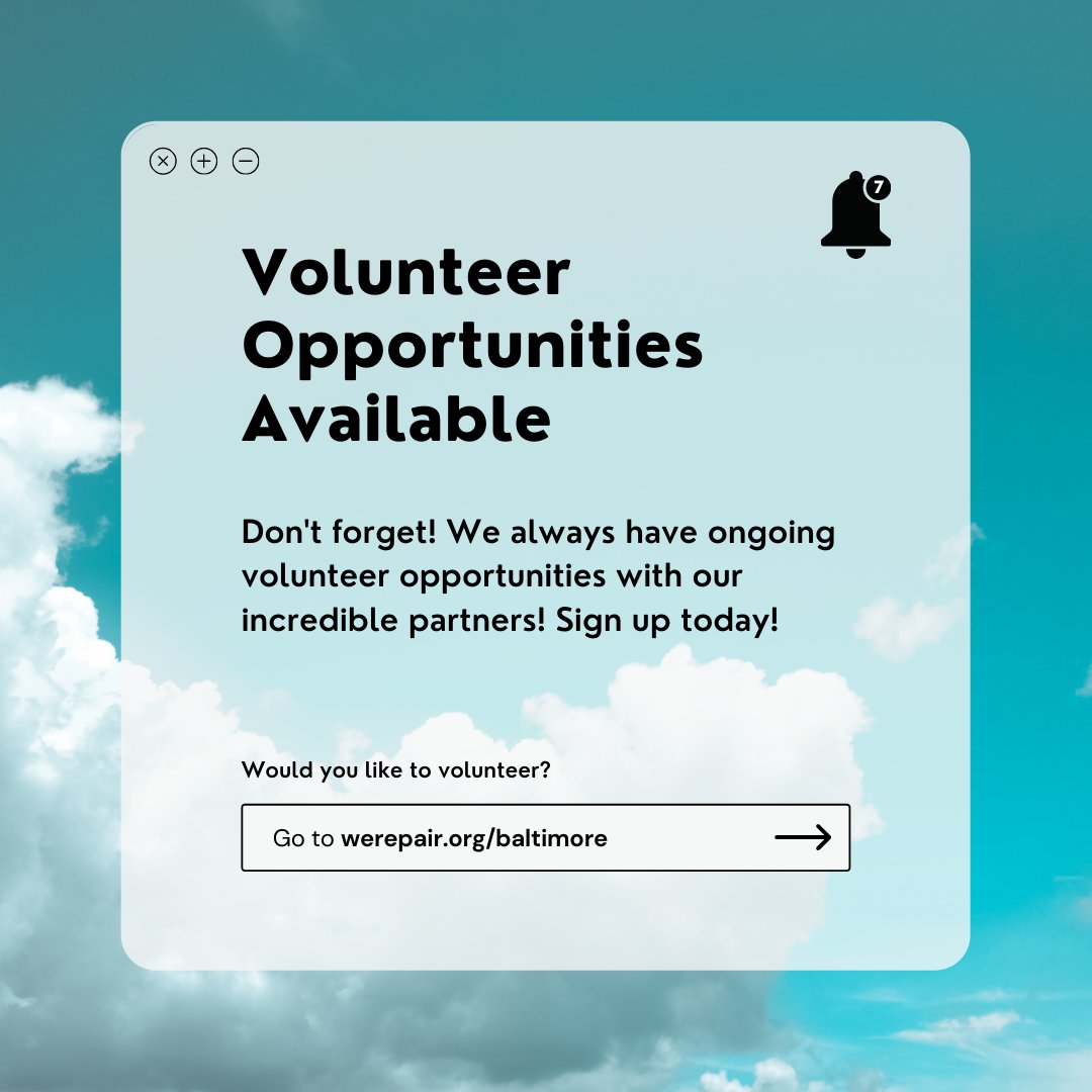 Interested in finding volunteer opportunities in Baltimore? Discover what we have available at werepair.org/baltimore/