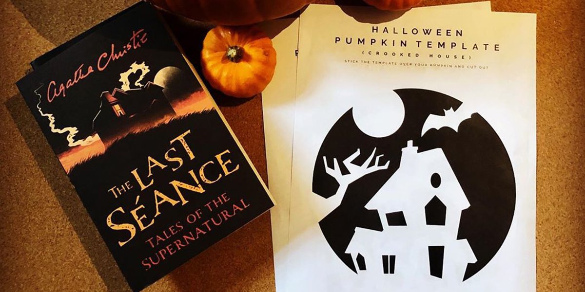 agathachristie's tweet photo. It's almost that time of year 🎃. Why not try one of our Agatha Christie pumpkin carving templates this Halloween? https://t.co/32jvUPitwR https://t.co/WENgg66FzC