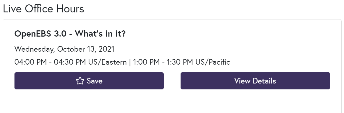 openebs's tweet image. Don&apos;t forget to attend the office hour at the #MayaData booth where @kiranmova will take us through the features of #OpenEBS 3.0 in detail.
 #KubeCon #CNCF @DoKcommunity 

Visit booth @ bit.ly/kubecon-na-2021