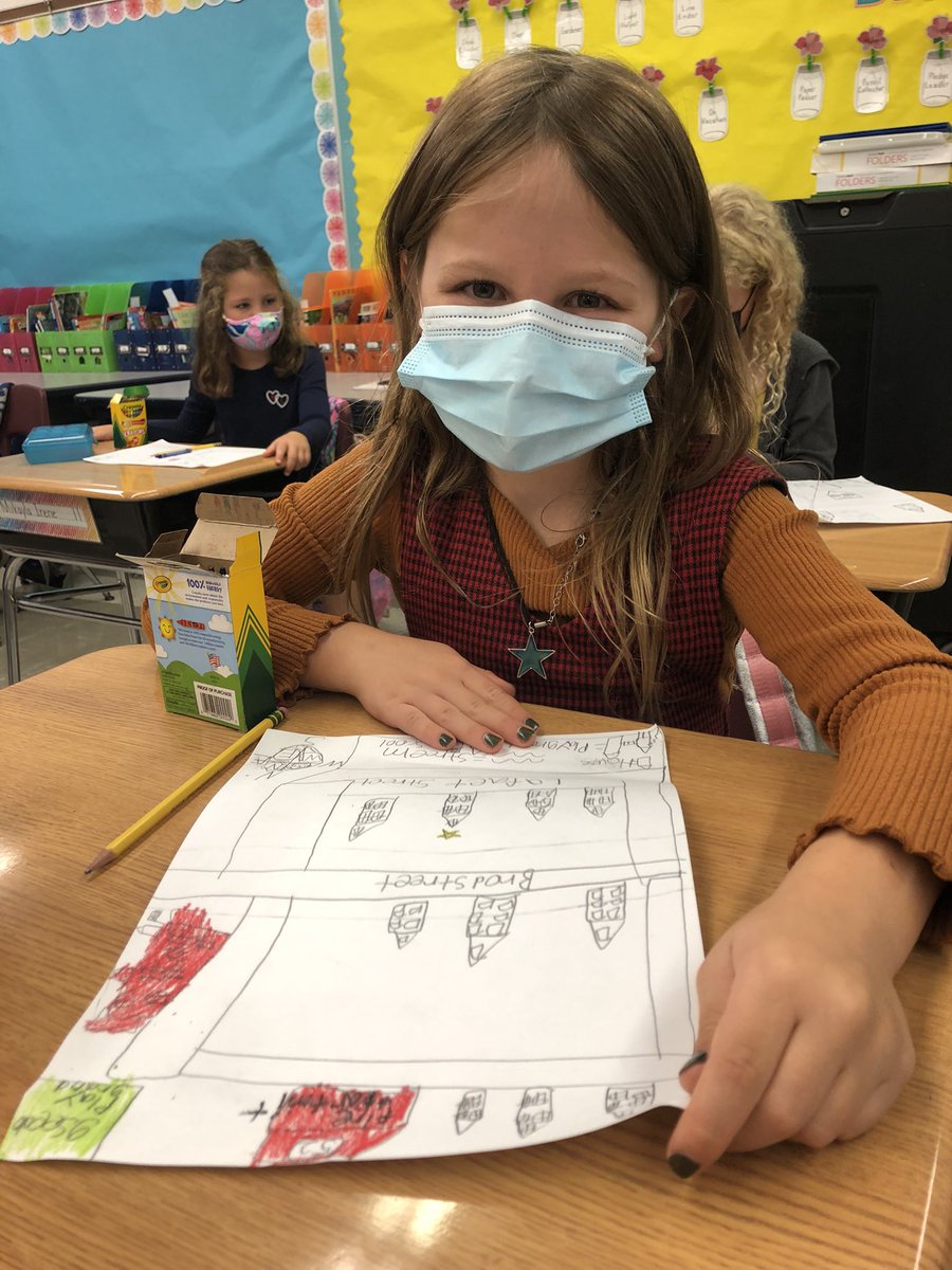 Creating maps today in Social Studies ~ including some features we’ve learned about…map keys, symbols &amp; a compass rose 🗺 #NeverEatSoggyWaffles