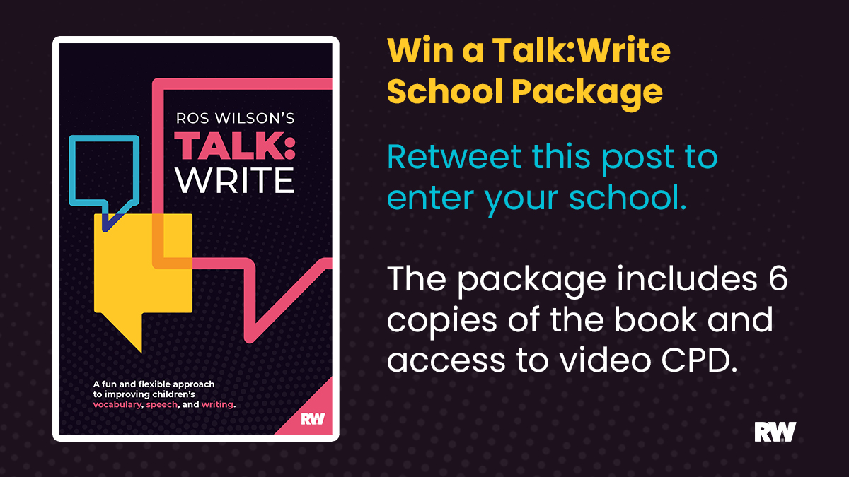 I’m delighted that my new project Talk:Write is now ready. Improving children’s talk and writing has been my life’s work. I would like to give away a full Talk:Write School Package (worth £495) to celebrate its release. Simply retweet to enter your school. #TalkWrite