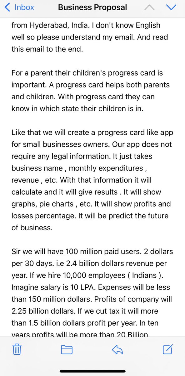 vijayshekhar's tweet photo. And … we will have profits of $2.25 Bn. 
Another #mails_I_get https://t.co/FF3ffIw8oL