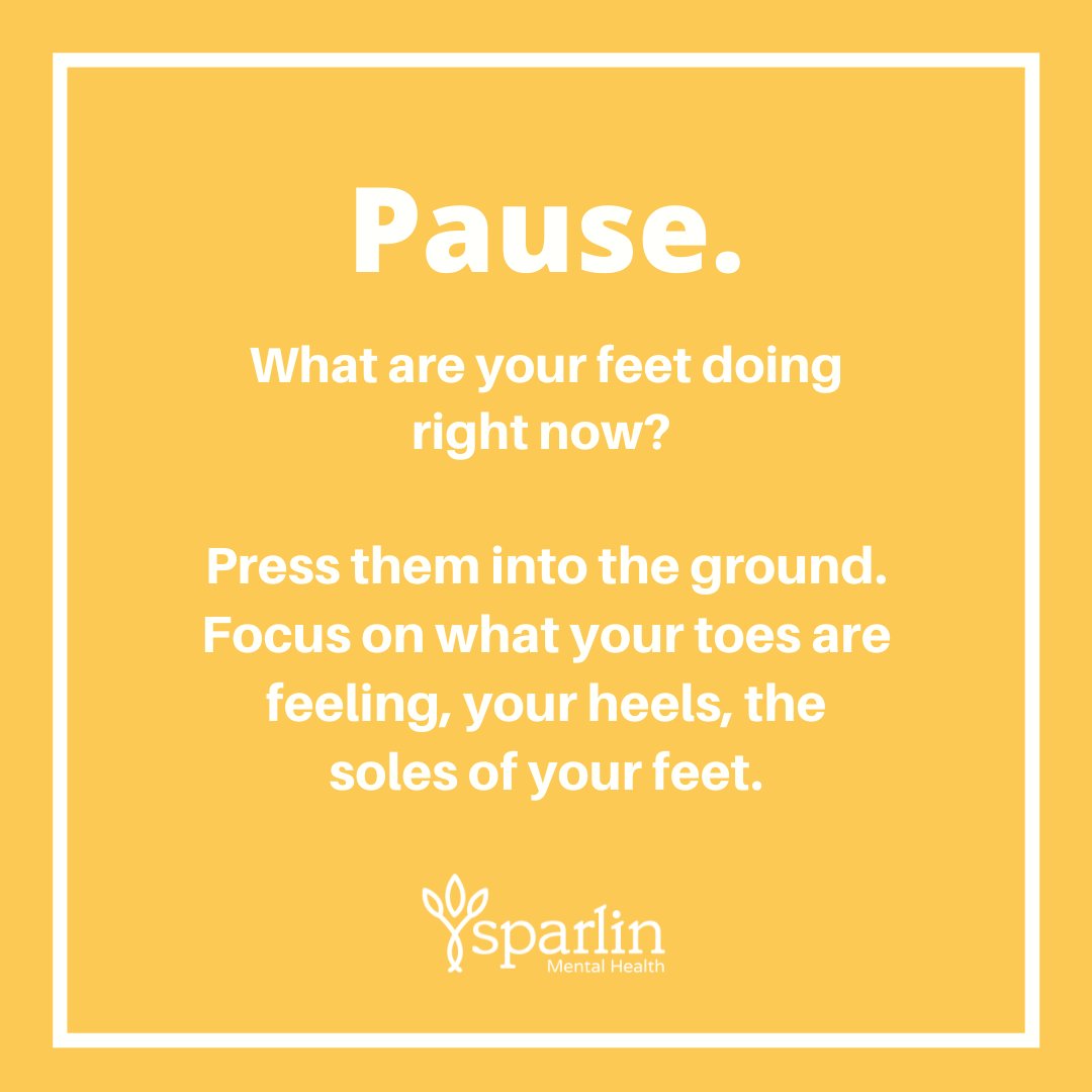 SparlinSTL's tweet photo. Your #MidweekMindfulness tip this week is all about the feet! 👣

What are your feet doing right now? Press them into the ground. Focus on what your toes are feeling, your heels, the soles of your feet.

#mindfulness #Wednesday #StLouis https://t.co/6hxLDOh8zf