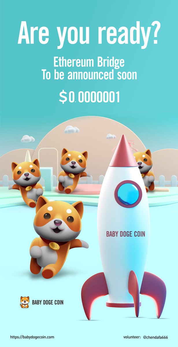 chendafa666's tweet photo. Are you ready?
Ethereum Bridge
To be announced soon

Let more people buy
please like and forward

@babydoge @elonmusk https://t.co/oZp1pZgI9G