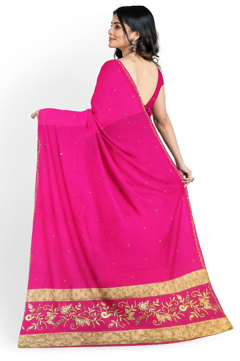 smsarees's tweet photo. Pink Designer Wedding Partywear Georgette Beads Stone Pearl Thread Hand Embroidery Work Bridal Saree Sari With Blouse Piece H143 https://t.co/v4nyd8wZN9 #sale #designer #festival #smsaree #Offer https://t.co/FMtPSbuOrI