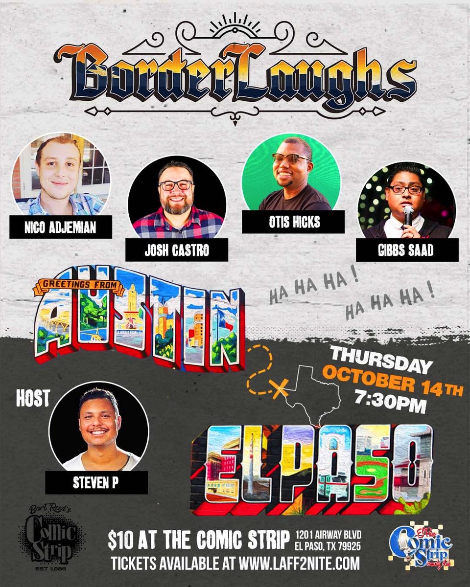 BorderLaughs's tweet photo. Tomorrow night at the Comic Strip https://t.co/fFlIH3suio