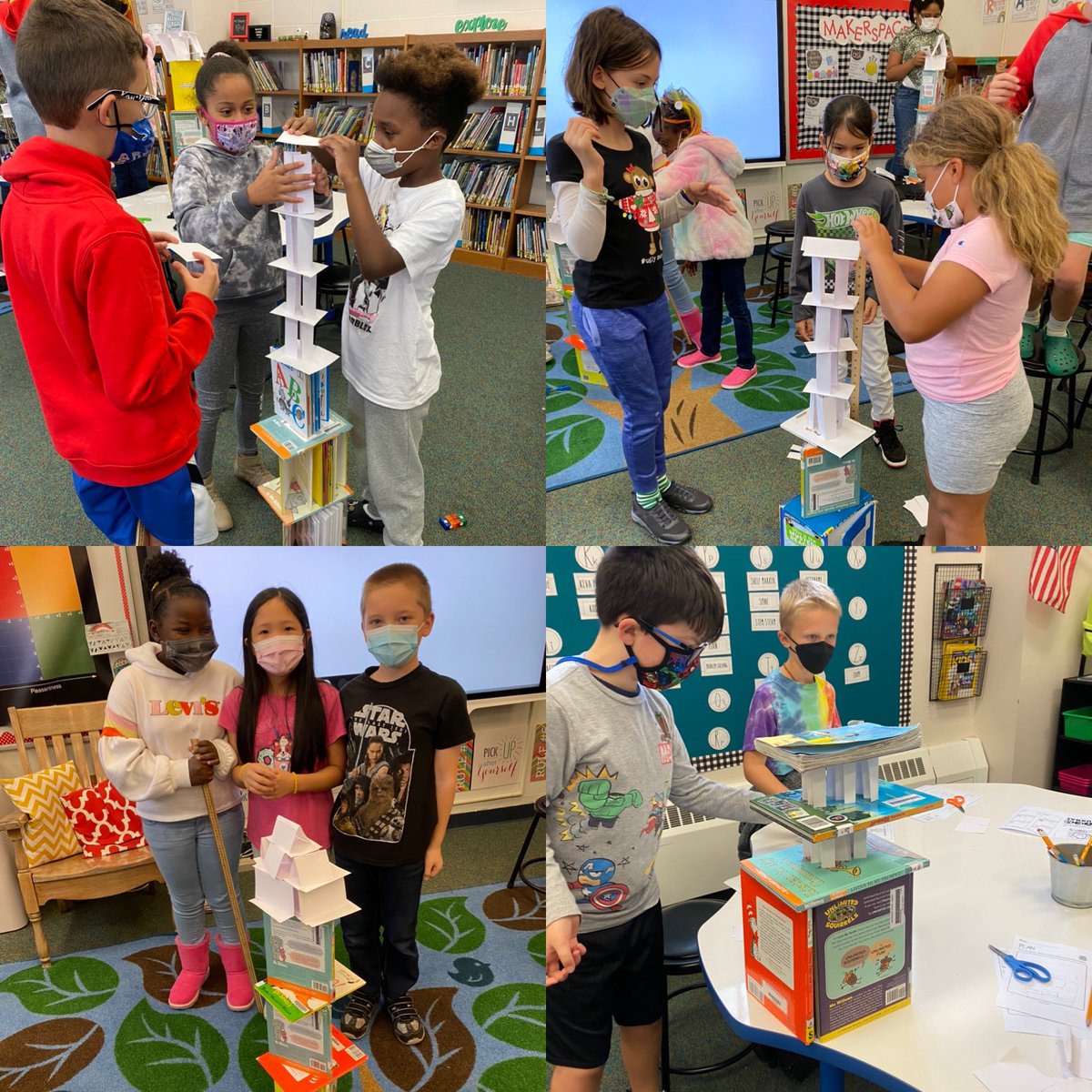 MrsLibraryMedia's tweet photo. For Hispanic Heritage Month we learned about Sonia Sotomayor. We read her story Turning Pages and learned how books motivated &amp; shaped her life, so we built towers of knowledge with books and index cards. @MacdSchool @carlyandadam #HispanicHeritageMonth #MACSTEM #mpslms #mpsct https://t.co/iJDDlgkPH0
