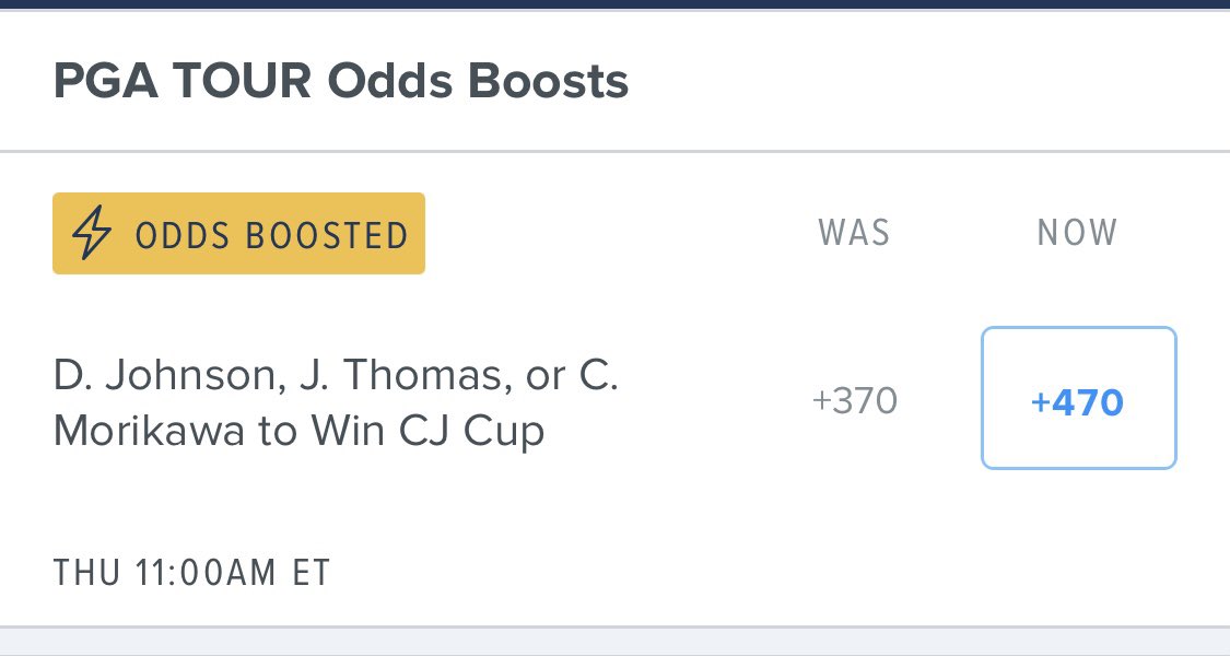 Fanduel #PGA boost for Johnson, Morikawa, or Thomas to win 18.9% with a positive value of +80 cents on a $10 bet #sportsbets #SportsBettingTips https://t.co/brEgSMaU7Y