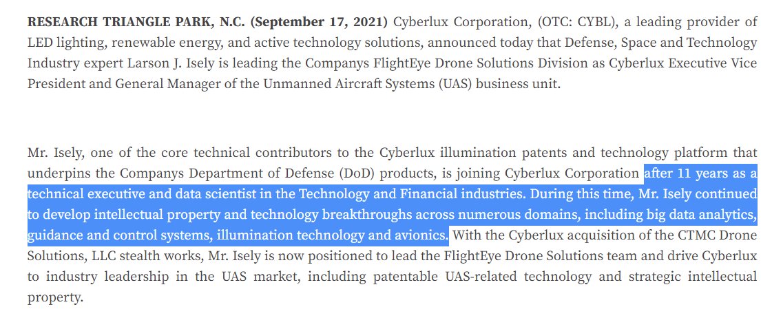 WTF_OS's tweet photo. With $CYBL #StrategicIP #Brighteye = #FlightEyeDNA and potential connection to $RTX #GhostEye and $BAESY #HawkEye look into our new CTO Larson Isley a little deeper.
"Guidance Systems Expert and Consulting Scientist retained by major Aerospace & Defense firms"
#OperationAlpha https://t.co/dVihJwGJEo