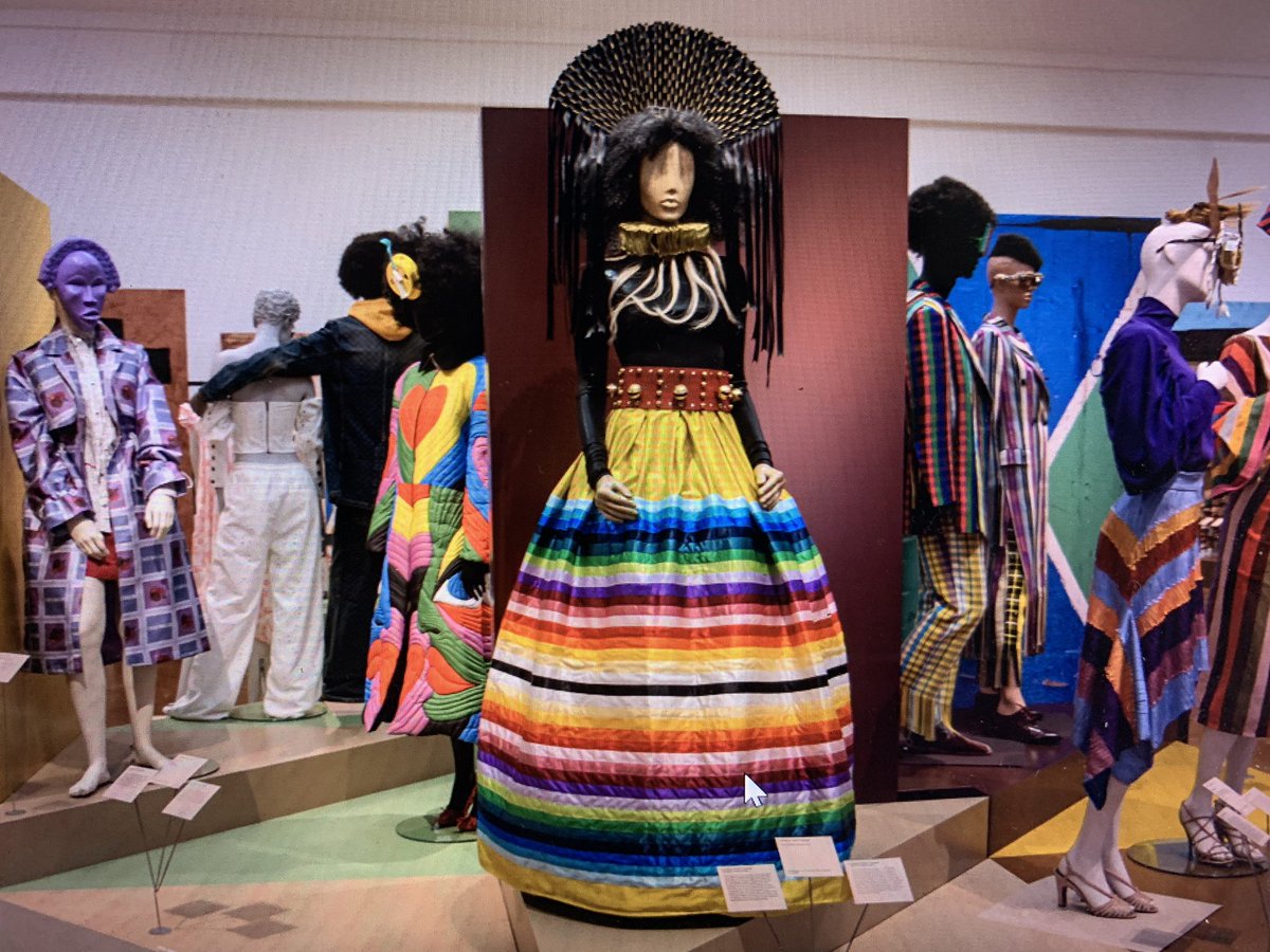 “Anti-pipeline Society Kwe” travelled overseas to The Hague as part of @kunstmuseumdh’s Global Fashion exhibition. Excited to see my artwork  rubbing shoulders w some of the greats like Issey Miyake & Maria Gallenga 🥰 #indigenousart #ojibwe #researchcreation