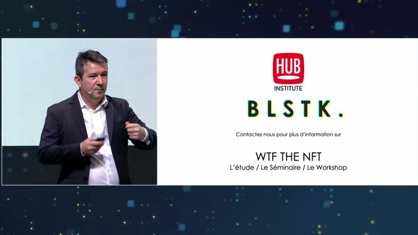 soulami_loubna's tweet photo. Les NFT, l’avenir du luxe ? 👜Presentation du directeur de @Balistikart, Stéphane Galienni @hubforum #gogogo #NFT #luxury #MBADMB #HUBFORUM #future https://t.co/6hnjce0oDx