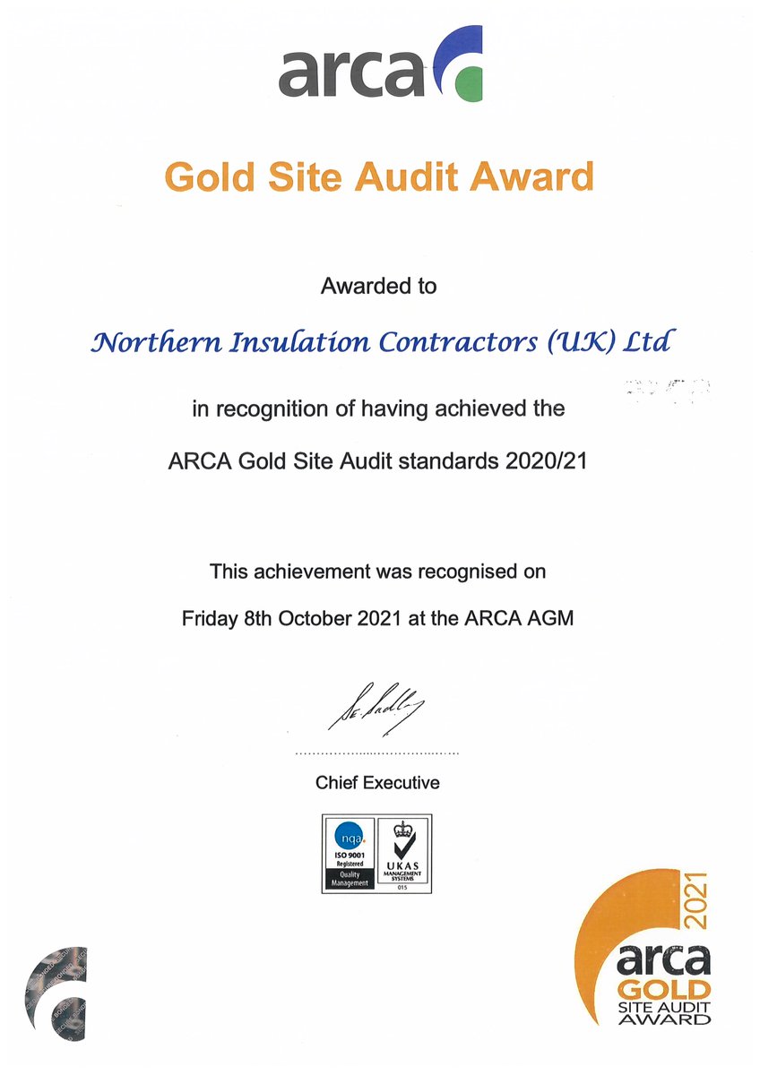 NIC_Asbestos's tweet photo. We are delighted to announce that NIC have been awarded both the Gold Site Audit Award and the Gold Award for Training.  A massive well done and thanks to all Site Supervisors and Site Operatives that helped make this happen.  
#asbestos #training #healthandsafety https://t.co/HCgiVbcopn