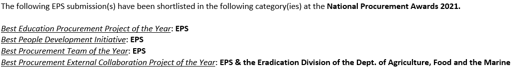 EPS_Procurement's tweet photo. We're delighted to be shortlisted by the The National Procurement Awards 2021 in the categories below. Best of luck to everyone shortlisted https://t.co/elGxGQDU3E See you all on the 11th November, 2021 https://t.co/MbPvvY97gT