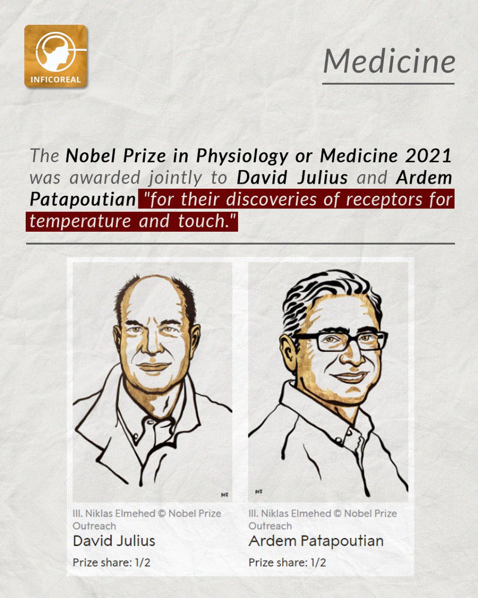 inficoreal's tweet photo. #nobelprize2021 #Medicine
#inficoreal

https://t.co/UoF8hXD2eE I https://t.co/1HKgAoFhOa I https://t.co/R3LpB0nJiI I https://t.co/disgRJFvE8 | https://t.co/yTgF3V0Y4C | https://t.co/KtxAr5Tt22 https://t.co/x6NgIYx5pT