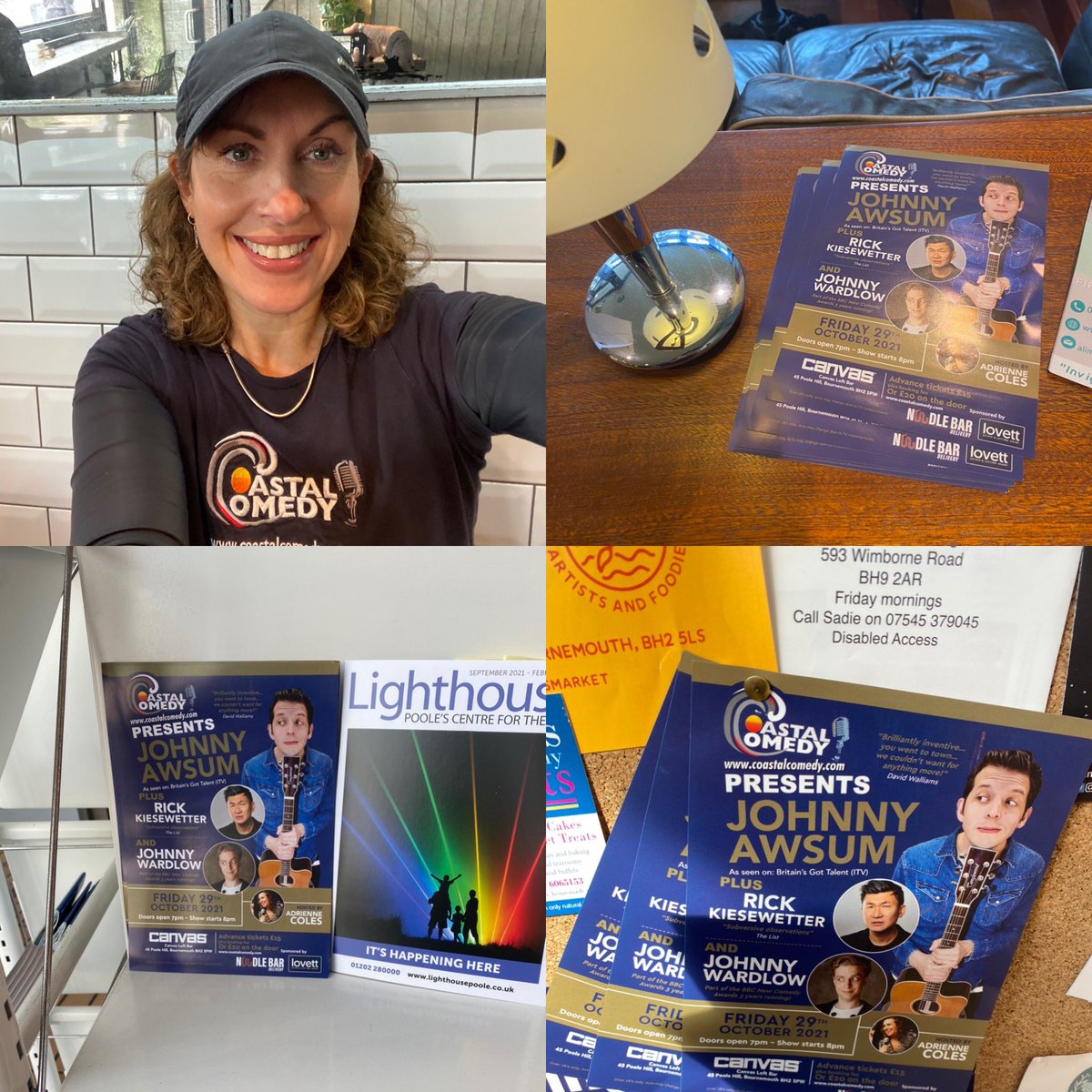 CoastalComedy's tweet photo. Our Adrienne is distributing flyers throughout Bournemouth! Spreading the word about our forthcoming shows!
#comedy #comedian #comedyclub #Bournemouth #dorset #jonnyawsum #mattrichardson https://t.co/Br7xanSt9z