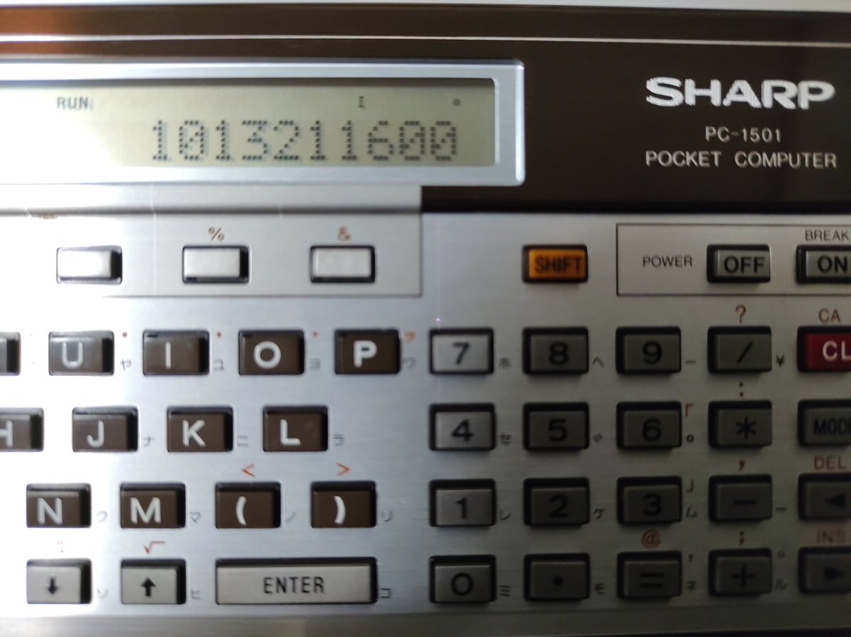 jo2tmc's tweet photo. 液晶まだ大丈夫みたい😊
#PC1501
#sharp
#ポケットコンピュータ https://t.co/trGqqY0KSP