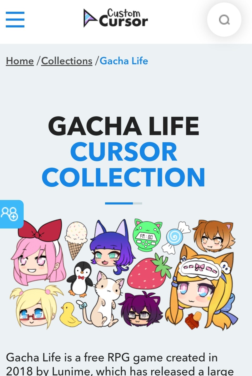 Gacha Life Cursor Collection - Custom Cursor