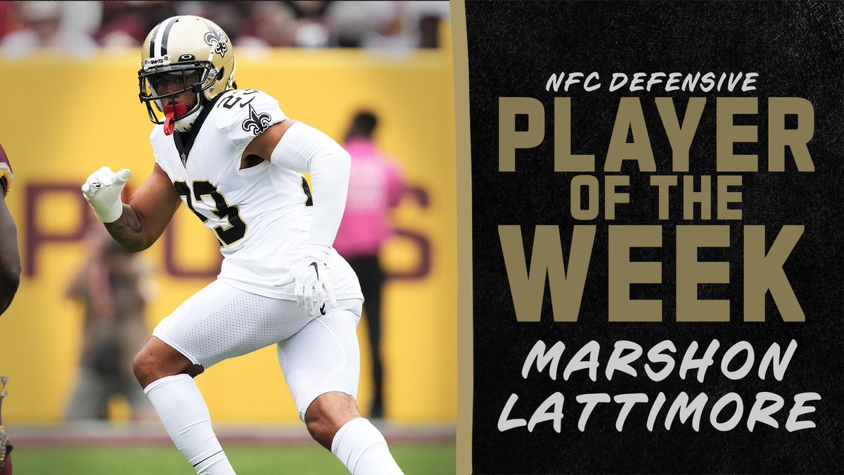 Saints's tweet image. Congrats to @shonrp2 - the NFC Defensive Player of the Week! ⚜️

#Saints