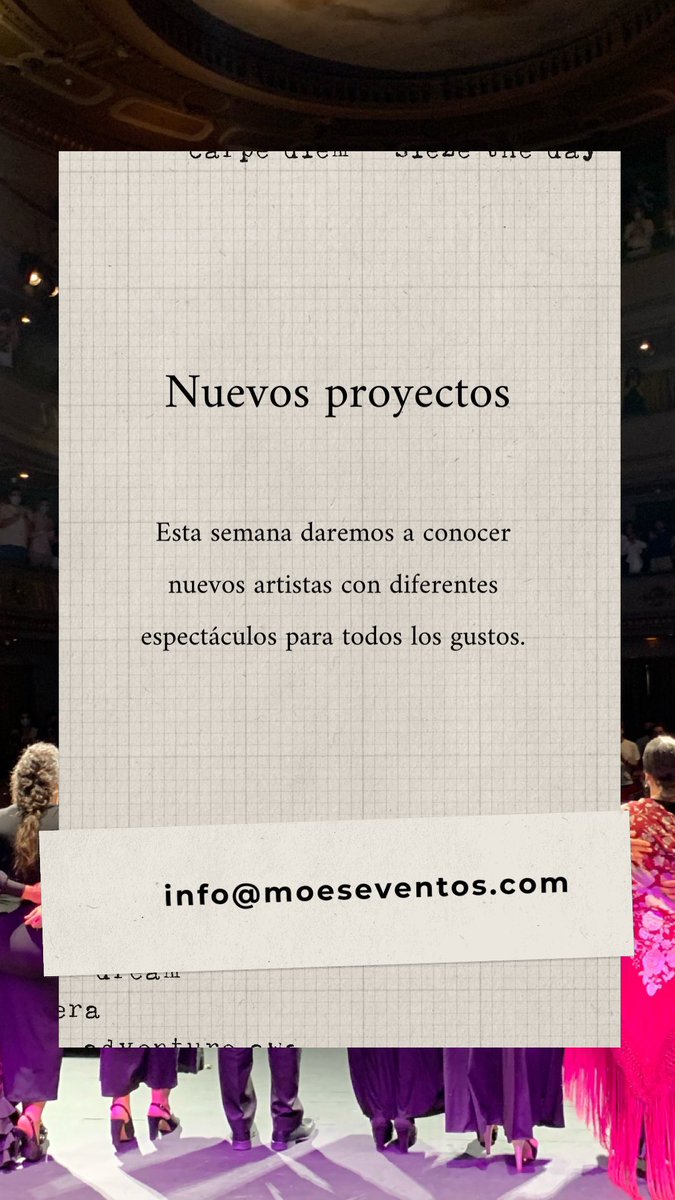 moes_eventos's tweet photo. 📆Muy pronto cerraremos y anunciaremos las fechas de nuestro espectáculo propio, pero también estamos trabajando con otros artistas para llegar a más público, con una oferta variada que satisfaga los diferentes gustos. https://t.co/QiRiOGX3a7