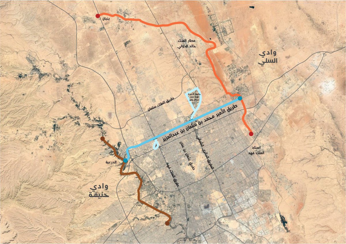 SaudiProject's tweet photo. بطول 135 كم؛ يربط مشروع #المسار_الرياضي شرق الرياض بغربها عبر طريق الأمير محمد بن سلمان، ويمكن لأكثر من مليوني نسمة الوصول للمشروع سيرًا على الأقدام في 30 دقيقة، وعبر الدراجات في 15 دقيقة فقط https://t.co/fnYaJESt8e