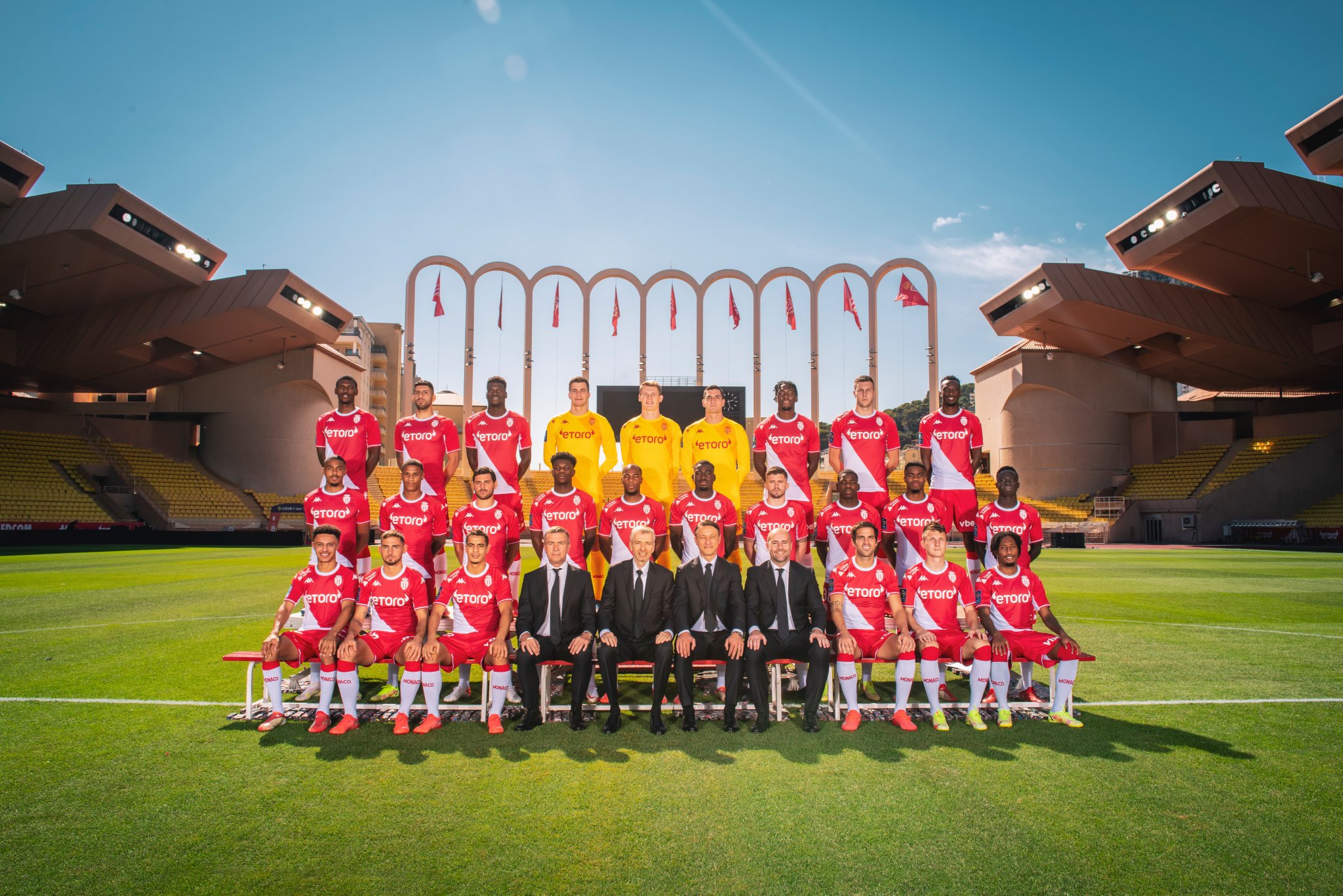 As Monaco En As Monaco Presents The Official Photo Of The 21 22 Season A Few Days Ago The Stade Louis Ii Brought Together The President Dmitry Rybolovlev The Management And The
