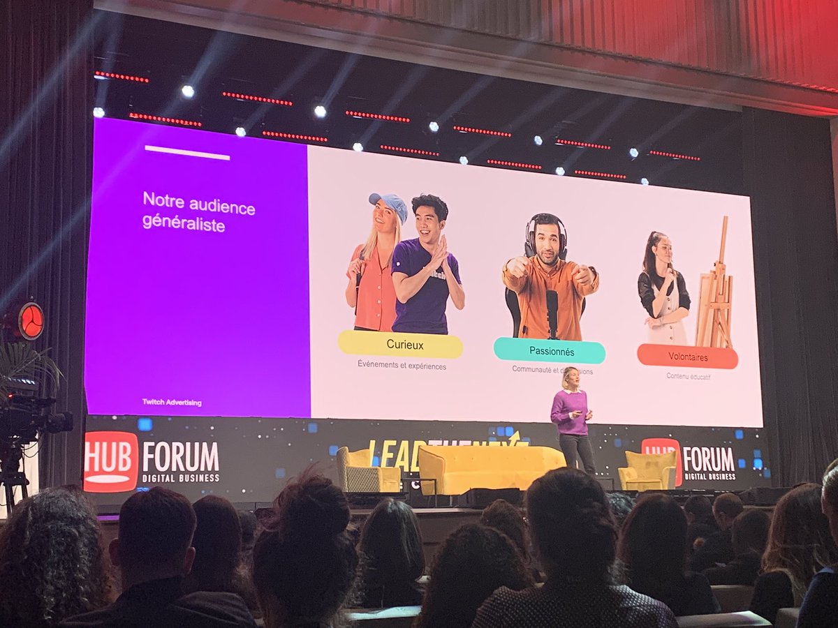 Pour <a href="/TwitchFR/">Twitch FR</a>, il y a 3 types de persona chez leurs viewers :
👉🏻les curieux 
👉🏻les passionnés 
👉🏻les volontaires 
Et vous lequel etes-vous ? 
Conférence de <a href="/melissa_simoni/">Melissa Simoni</a> au <a href="/hubforum/">FORUM HUB</a> 
#HUBFORUM #NextEconomy #twitch