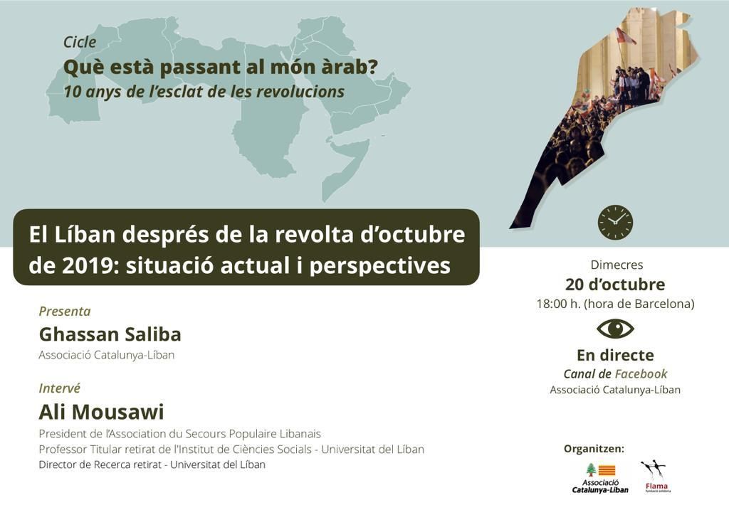 ambelliban's tweet photo. Ja has reservat a la teva agenda aquesta aquesta xerrada online que organitzem juntament amb la @fundacioflama? ✍🏽 

#liban #revoltes #monarab #ddhh https://t.co/NtYHsJtMql