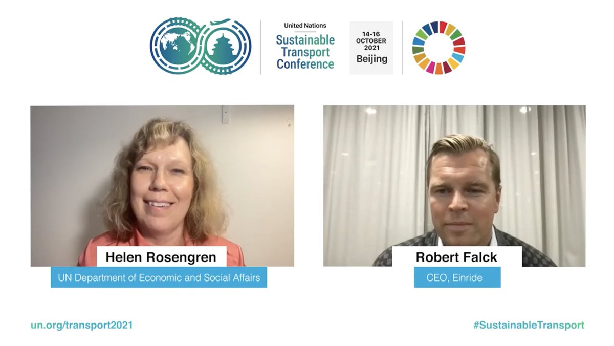 It was a pleasure speaking with <a href="/HelenDRos/">Helén Daun Rosengren</a> and <a href="/UNDESA/">UN DESA</a> about sustainable transport ahead of the second global Sustainable Transport Conference in Beijing.