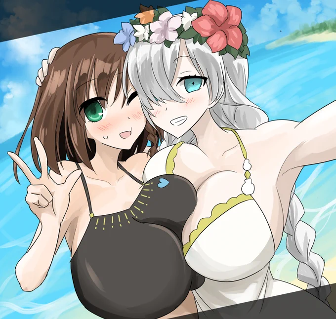 #秋だけどまだ全然暑いので水着絵再掲してもいい
実はあんま水着描いてない 