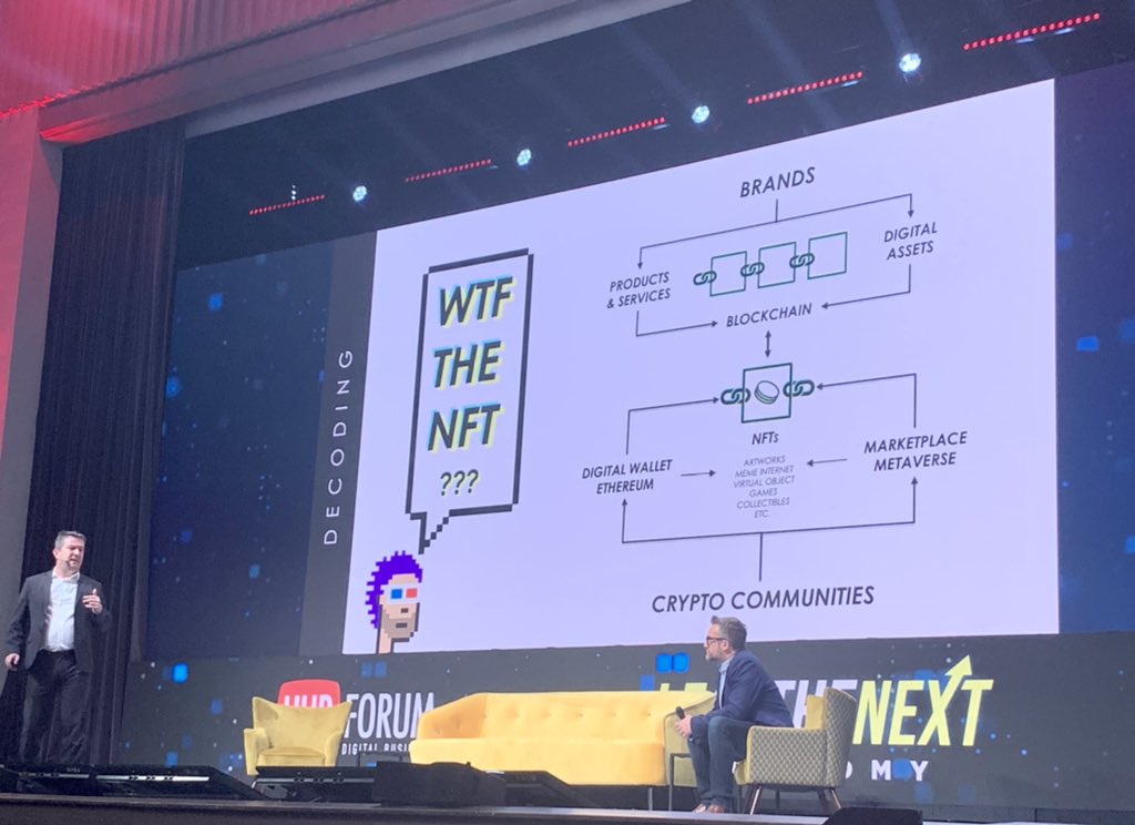 claragustinelli's tweet photo. Sceptiques au sujet des #NFT ? 🧐 
Stéphane Galienni de @Balistikart 
et @emmanuelvivier du @HUBInstitute nous présentent des grandes marques qui investissent dans les NFT !
#HUBFORUM2021 #NextEconomy #TransfoNum #MBADMB https://t.co/wDPbxichIe