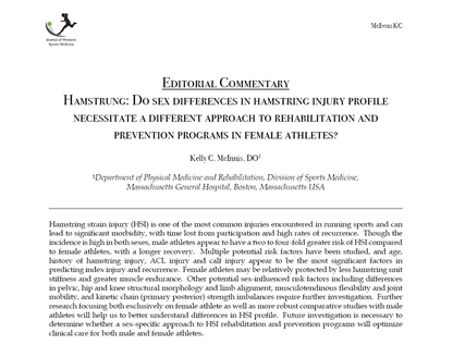 JWomenSportsMed's tweet photo. In our #Fall2021 issue @drkellymcinnis editorial commentary provides additional insight on if sex differences in #hamstring injuries necessitate a different #rehabilitation & #PreventionProgram for #FemaleAthletes.
https://t.co/n5iHxLUGvk https://t.co/moETm5pniN