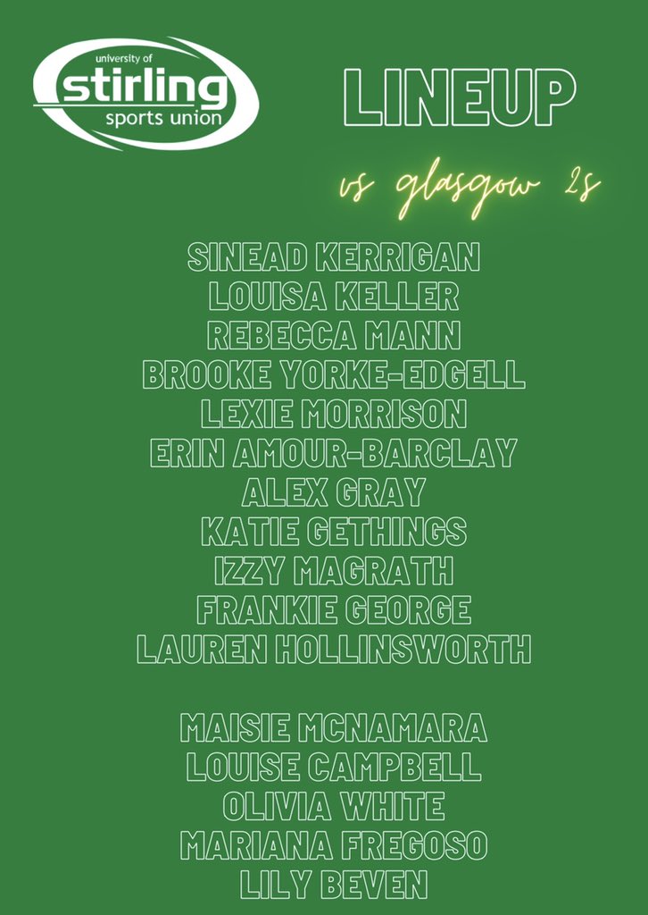 StirUniWFC3's tweet photo. Today’s squad 🆚 Glasgow 2s 

#BleedGreen https://t.co/99G4eSDSCx