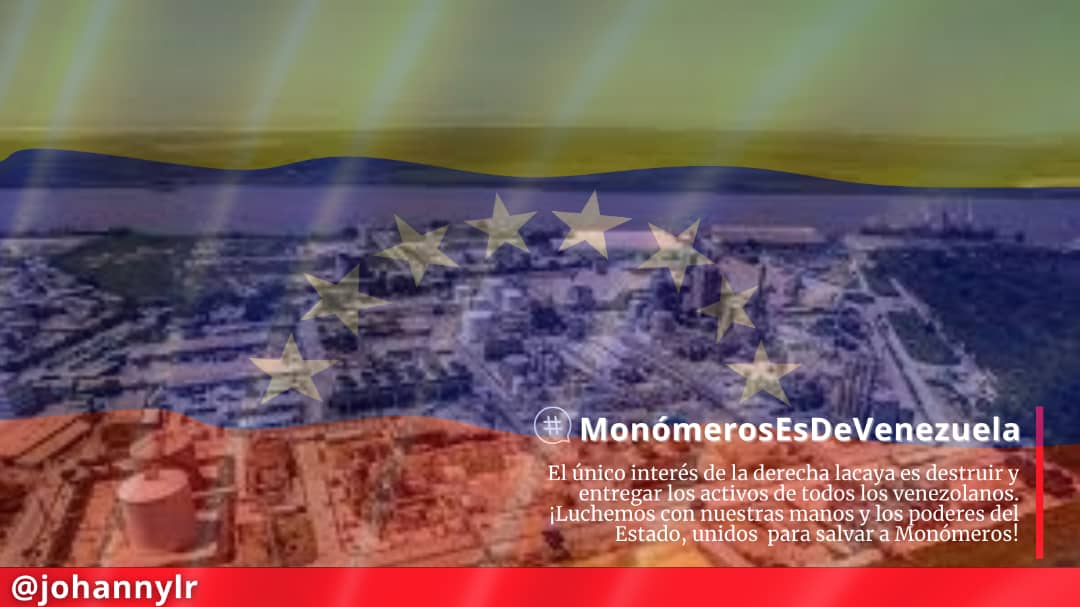 johannylr's tweet photo. Tenemos la tarea inmensa de luchar, con nuestras manos, con los poderes del Estados y unidos para salvar a Monómeros de la oposición lacaya cuyo interés oligárquico es destruir y entregar los activos del país, esta tierra es soberana #MonómerosEsDeVenezuela https://t.co/k2qIXwWVGY