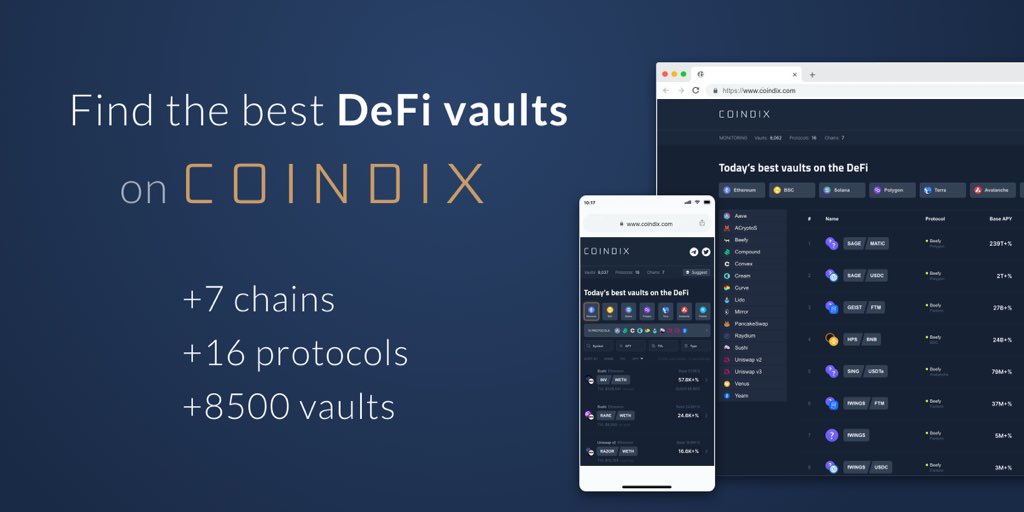 0xNanoly's tweet photo. Welcome DeFi world, now you can find the best vaults across #DeFi with the best #APY. We are supporting 7 chains with 16 protocols and monitoring +8500 vaults. More to come daily :) https://t.co/eExBzMbFPf