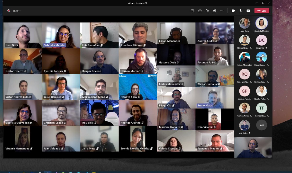 arkanosoftware's tweet photo. El jueves pasado fue un día especial para el equipo de #Arkano, porque nos volvimos a conectar desde todas las geografías 🇦🇷 🇨🇱 🇨🇴 🇵🇪 🇵🇾 🇺🇾 🇲🇽 🇻🇪 para compartir el conocimiento, colaborar y compartir en Arkano Sessions #3.
#ArkanoCrece https://t.co/WeXD1HS4Vo