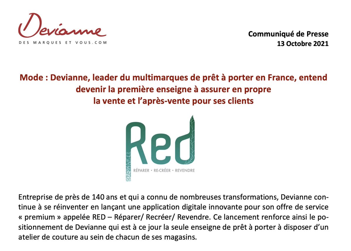 Dauvers70's tweet image. #LEFILCONSO Devianne veut devenir &quot;la première enseigne à assurer en propre la vente et l’après-vente pour ses clients&quot;. 
#Secondevie
Communiqué en libre-téléchargement ici &amp;gt;&amp;gt; a-p-c-t.fr/dauvers/fichie…