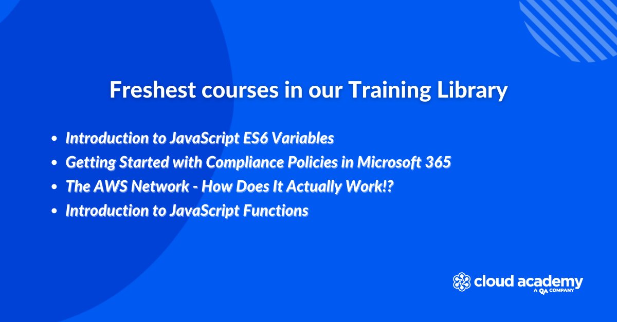 QANorthAmerica's tweet photo. Check out our new courses and take your tech skills to the next level! https://t.co/unxmcdmofP

#JavaScript #CompliancePolicies #Microsoft365 #AWS #AWSNetwork https://t.co/HF3dqb2j5T