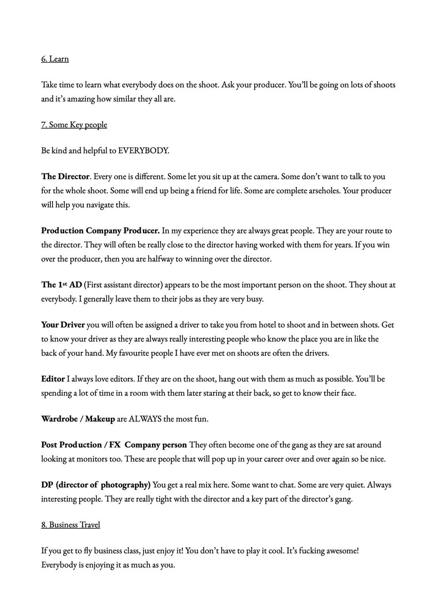 olibeale's tweet photo. I once wrote these 10 pieces of advice for a junior creative team going off on their first foreign advertising shoot. I Just found the list again and thought I would share as I think the advice still applies. https://t.co/skVwep3B9X