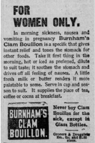 Rutgers_SCUA's tweet photo. Happy #AskAnArchivist day! Put down that coffee or tea! This digitized 1893 newspaper ad claims some morning clam broth might be soothing! Don’t forget the milk/butter! 

#NJDNP https://t.co/1Ecu7b5455