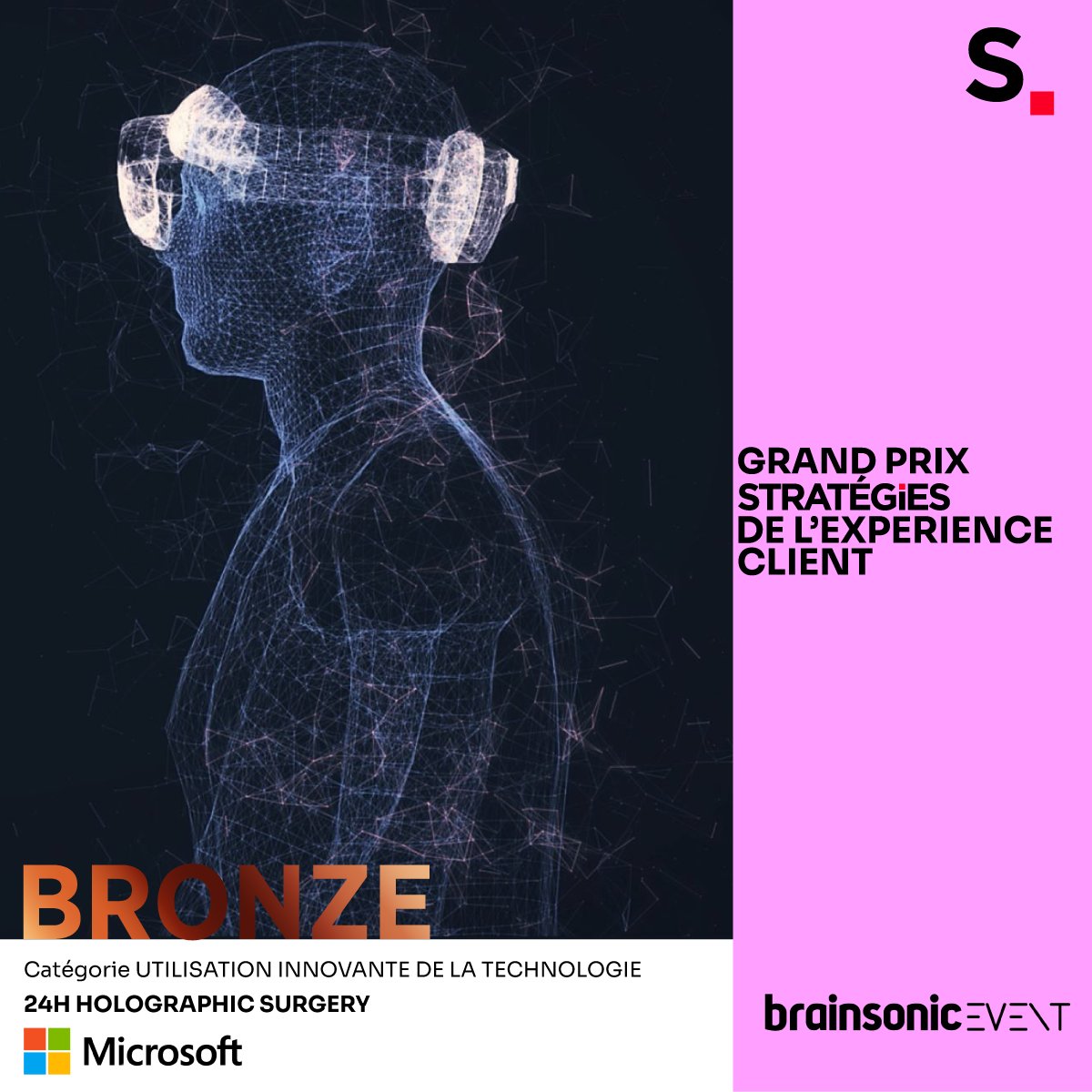 BrainsonicParis's tweet image. 🥉 Nous venons de remporter le bronze au Grand Prix @Strategies  de l’Expérience Client 2021 pour « 24H Holographic Surgery » réalisée pour @microsoftfrance  avec les équipes @brainsonicevent 🔥 

#eventprofs #digitalevent #webevent